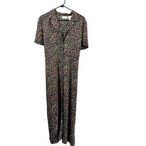 Kathie Lee Women's Long Floral Black Dress